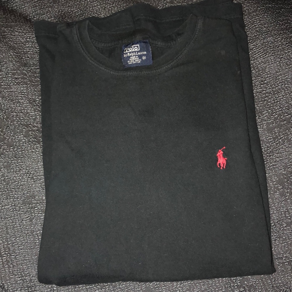 Black polo crew neck t shirt size M